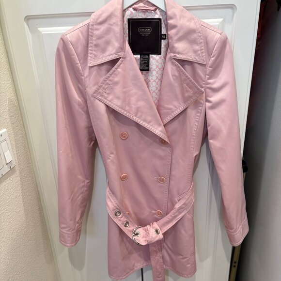 Coach Pink Trench Coat - Picture 1 of 8